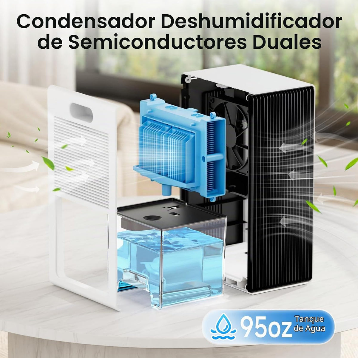 NineSky Deshumidificadores para el hogar, deshumidificador de 1000...