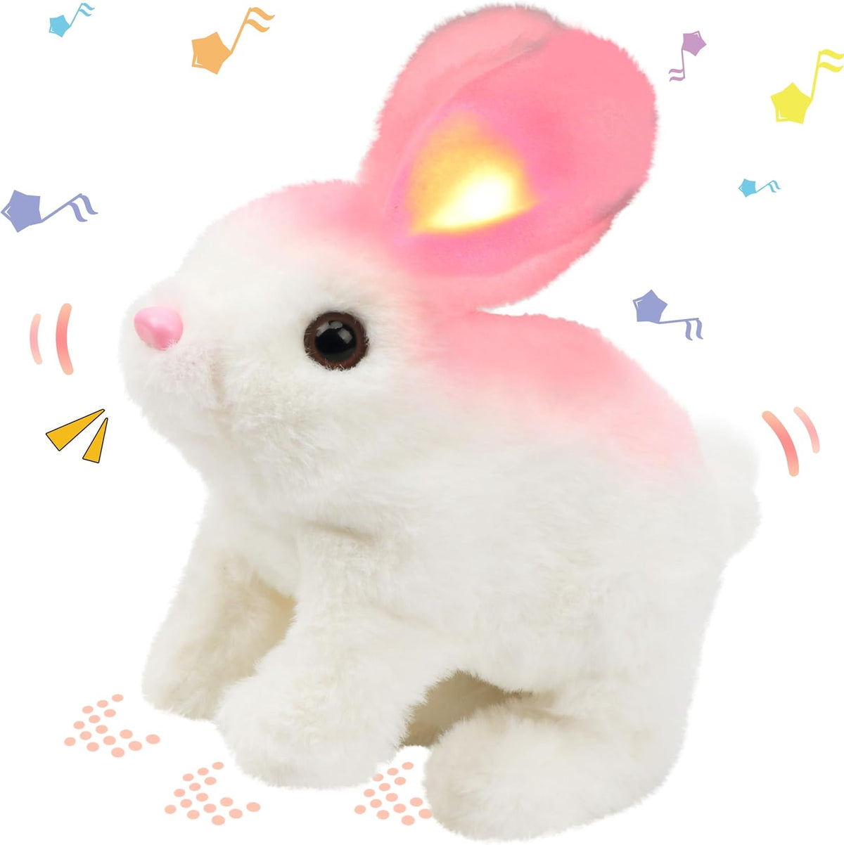Hopearl - Conejo saltarín con orejas LED interactivo, mascota elect...