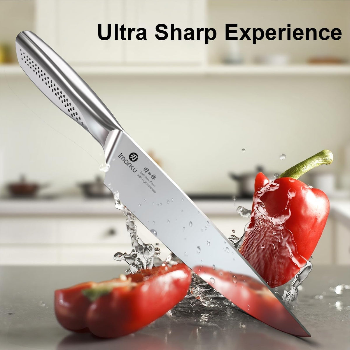 imarku® Juego de cuchillos de cocina, 15 piezas, juego de cuchillos...