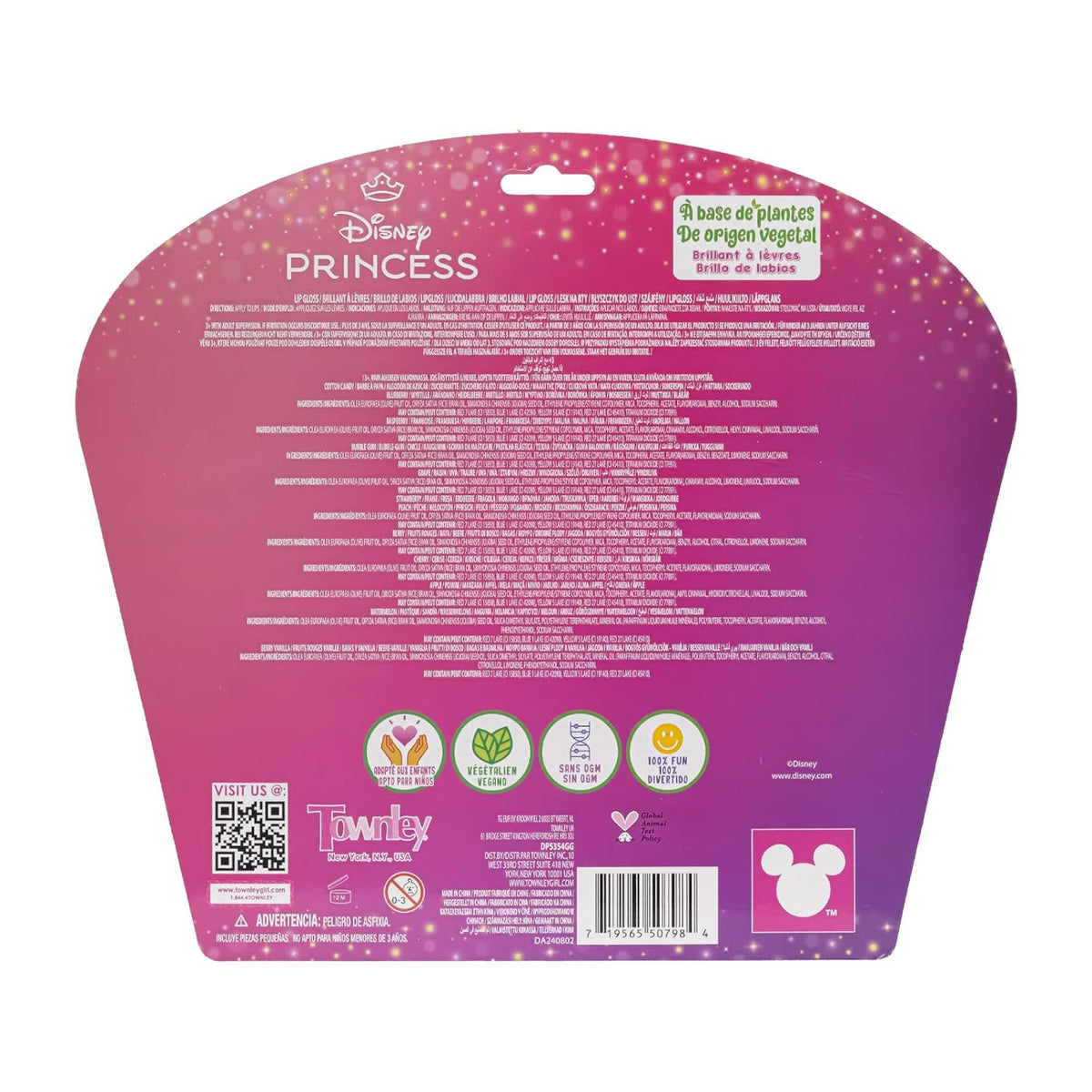 Townley Girl Disney Princess - Juego de brillo de labios, 12 piezas...
