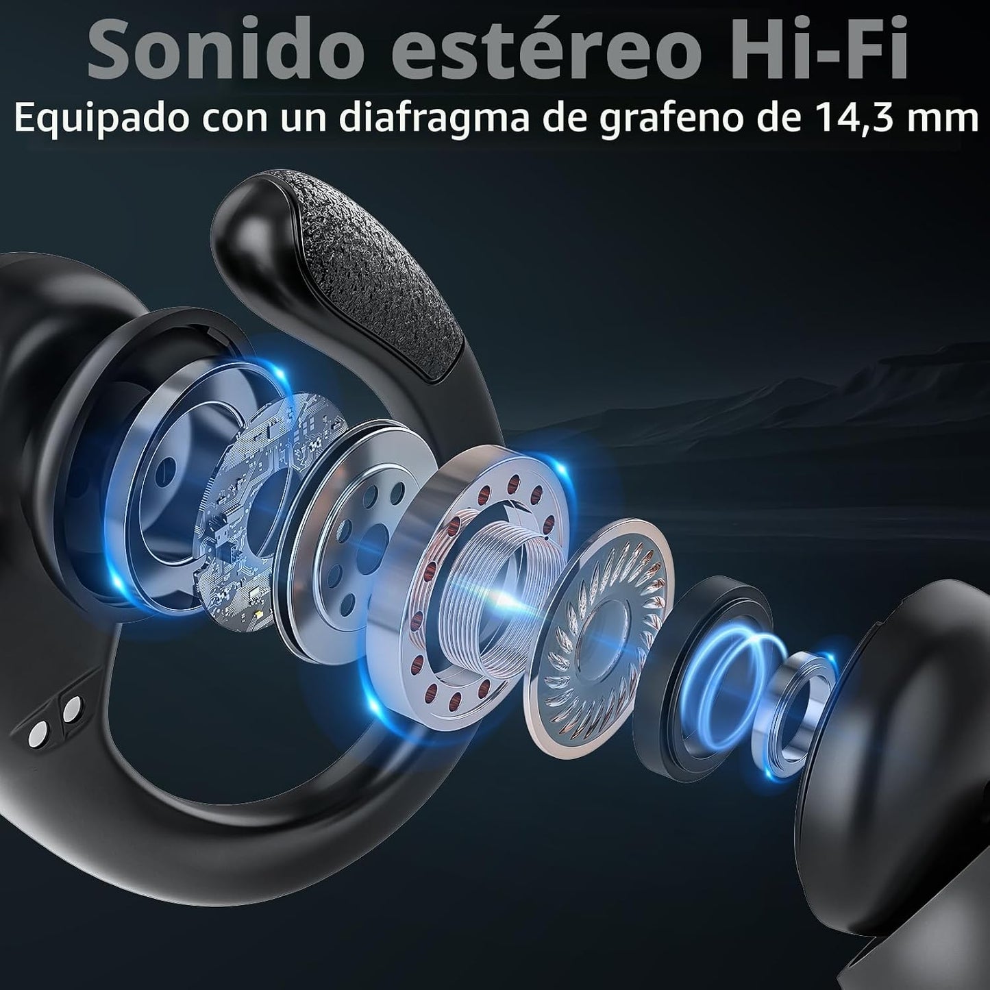 HAOYUYAN Auriculares inalámbricos Bluetooth 5.3 con reproducción de...