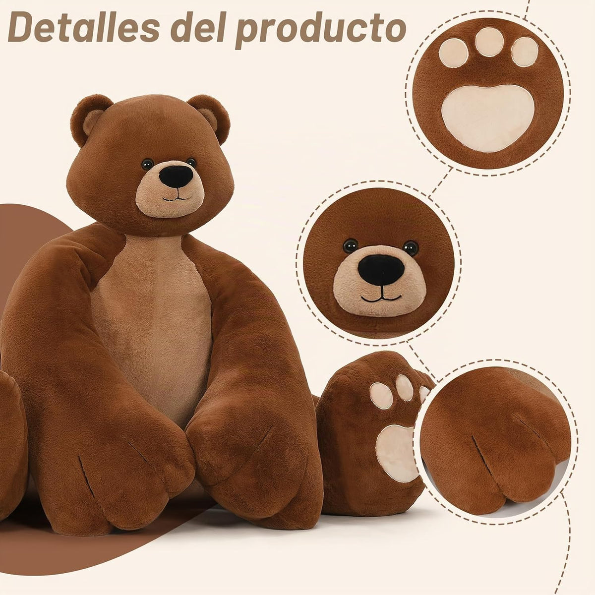 MaoGoLan Oso de Peluche Gigante Animal de Peluche, Cabeza Pequeña Ú...