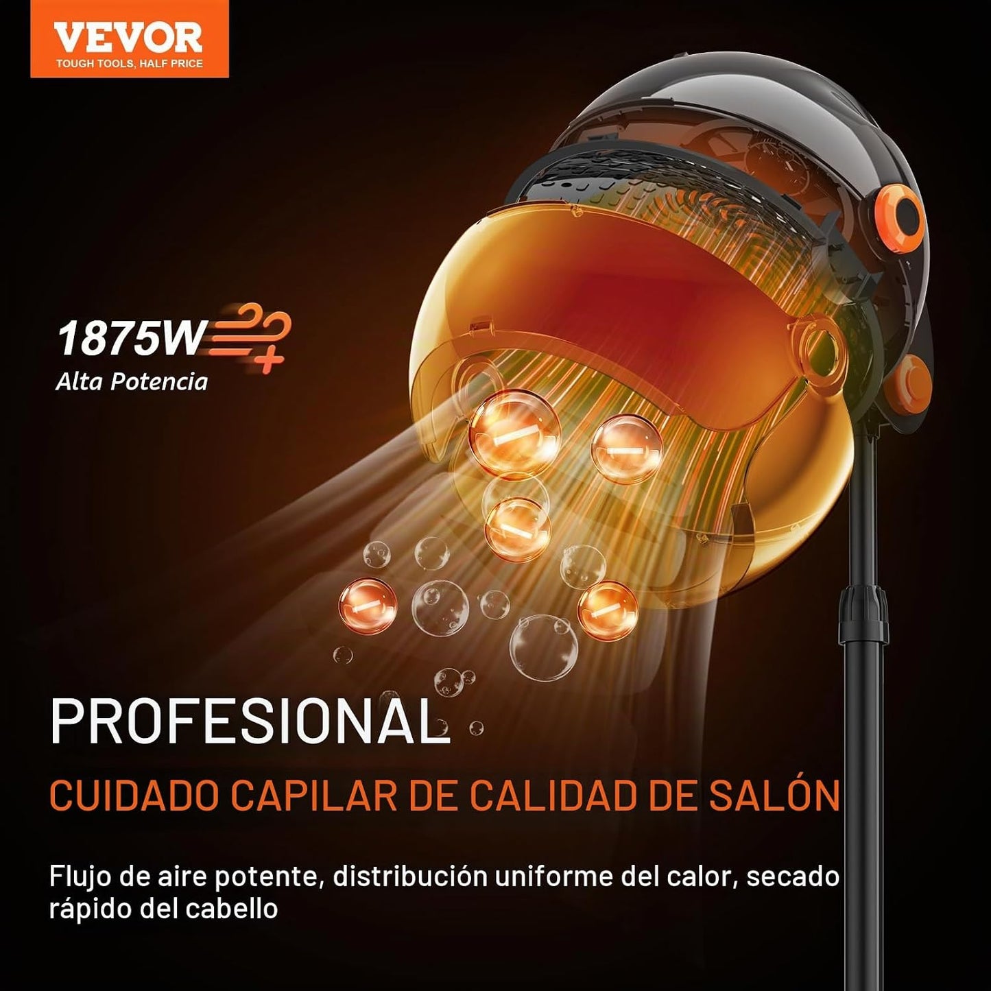 VEVOR Ionic - Secador de pelo con capucha con ajuste de velocidad y...
