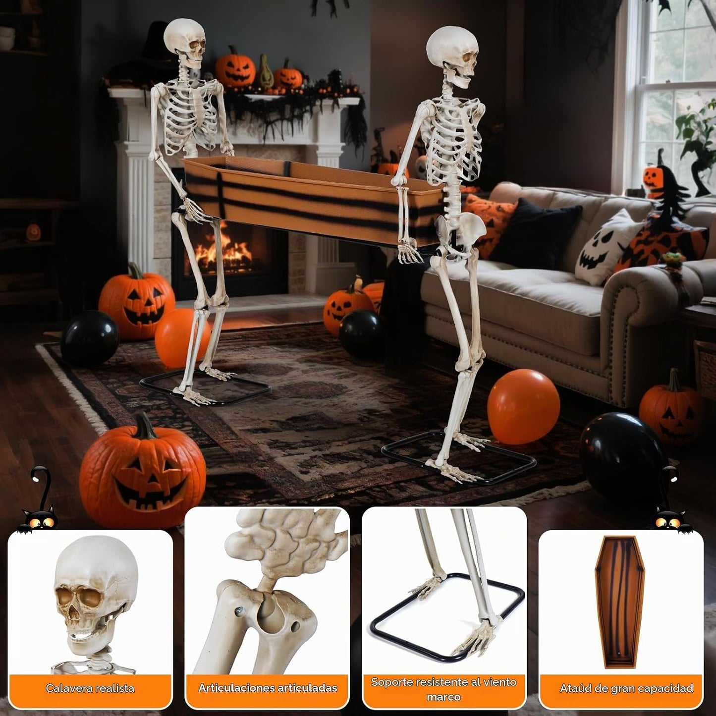 Quntis Esqueleto gigante para decoración de fiesta de Halloween al...