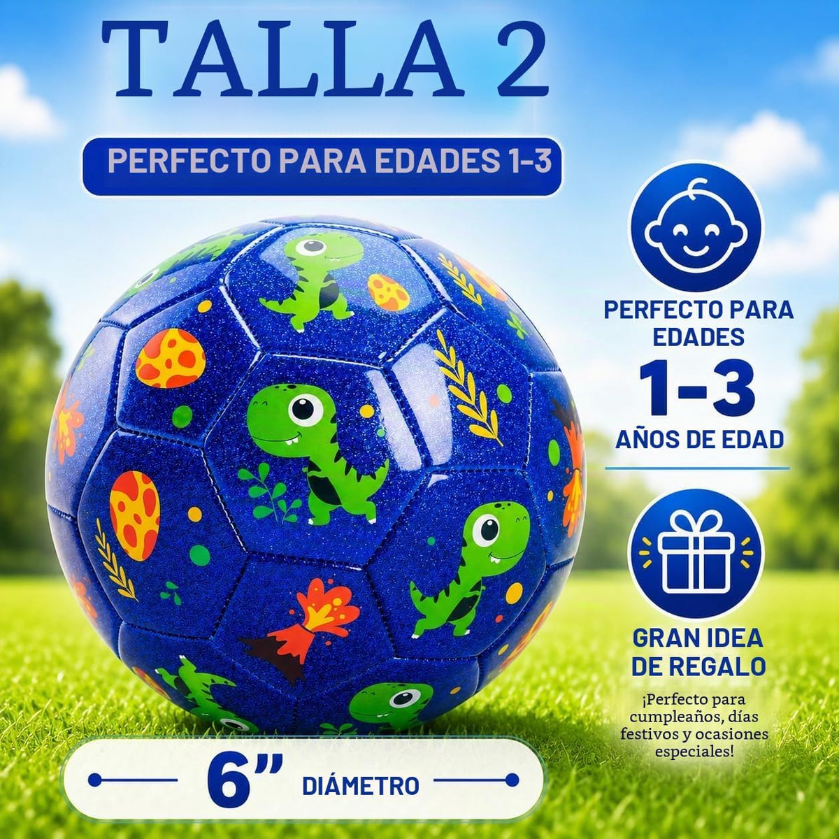 Balón de fútbol U&C Planet tamaño 2, 3, 4 para niños pequeños y jóv...