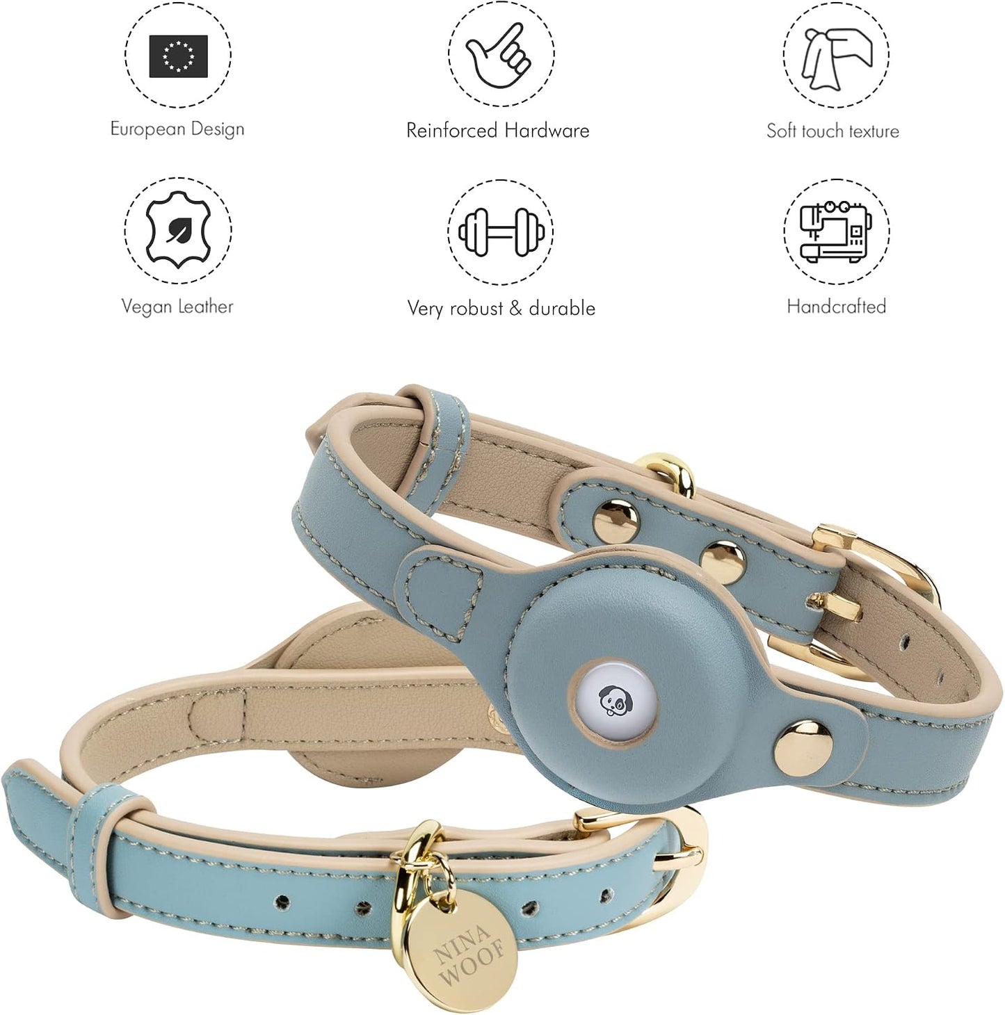 NINA WOOF Cupertino - Collares, arneses y correas para perro, hecho...