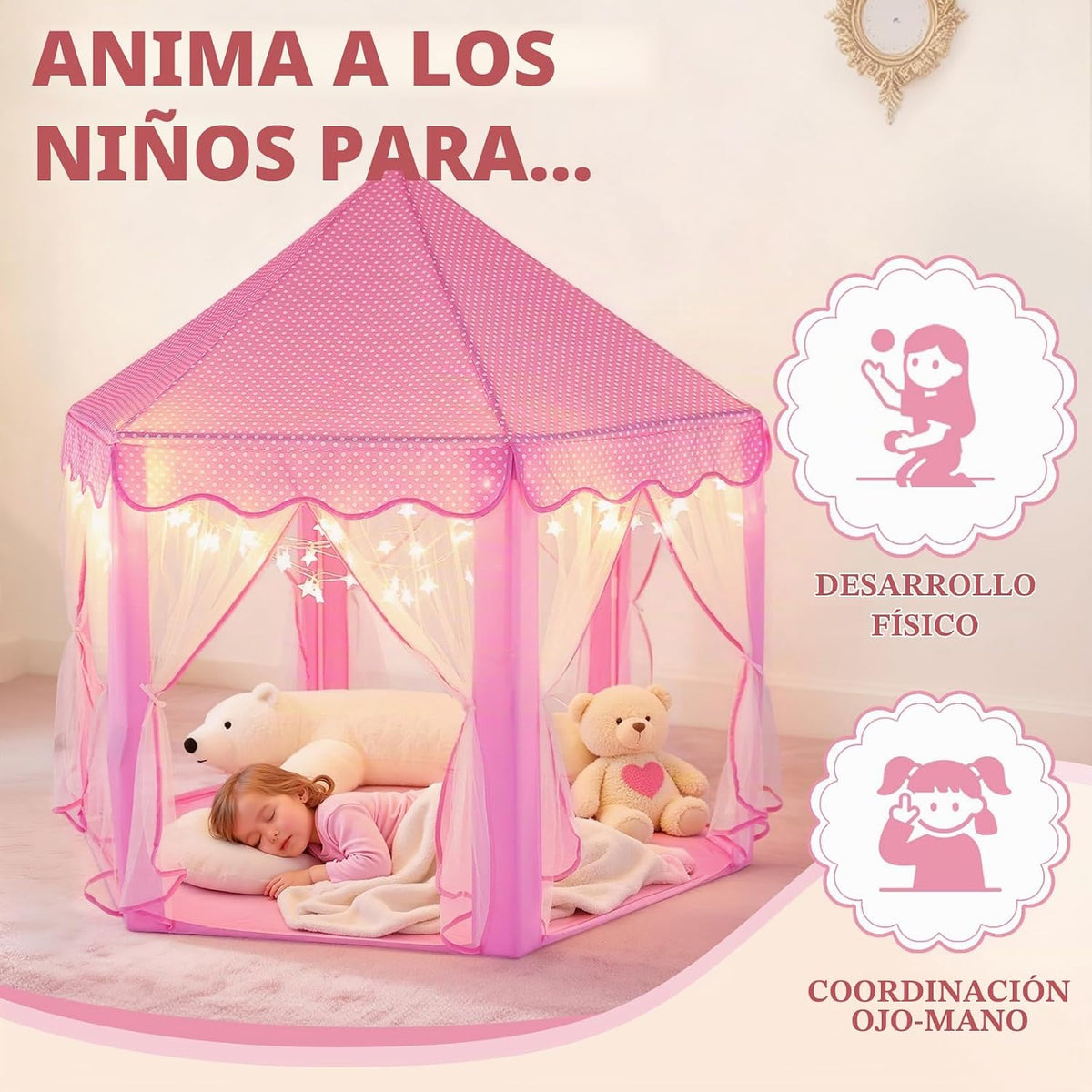 Sumbababy - Tienda de campaña tipo castillo de princesa para niñas,...