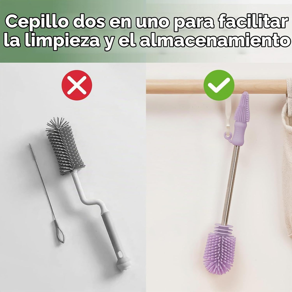 haakaa Cepillo de Limpieza Cepillo de Silicona para Biberones de Do...