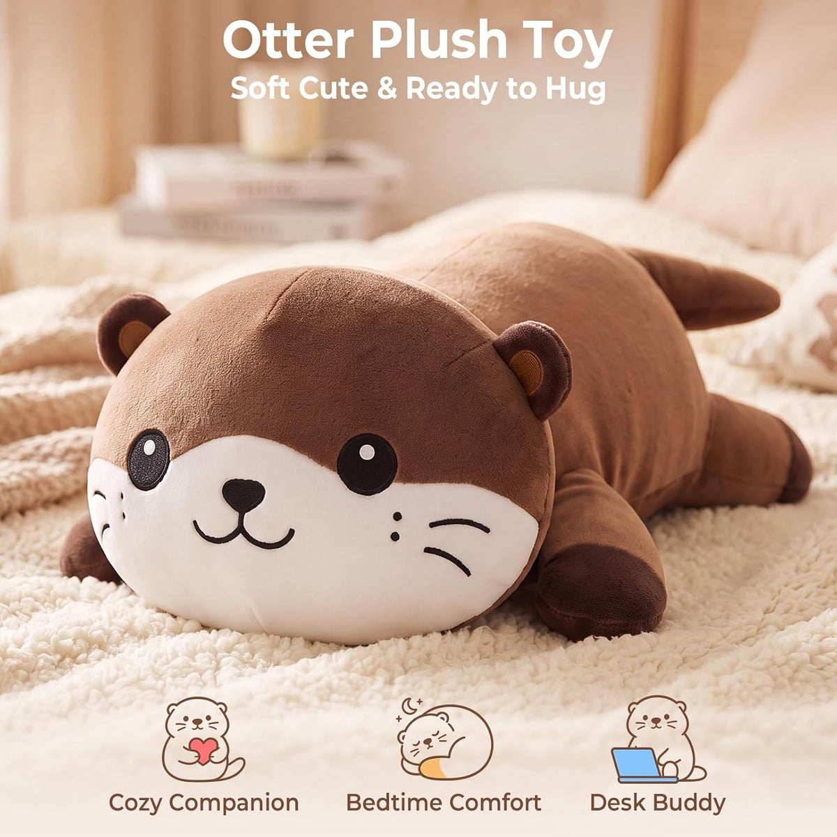 Onsoyours Linda almohada de nutria suave original de 12 pulgadas, j...