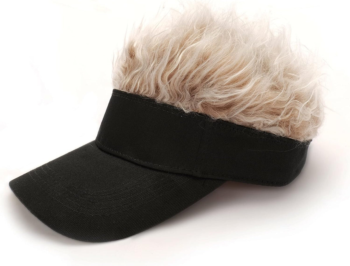 Gorra con visera para hombre con cabello falso, gorra con cabello p...