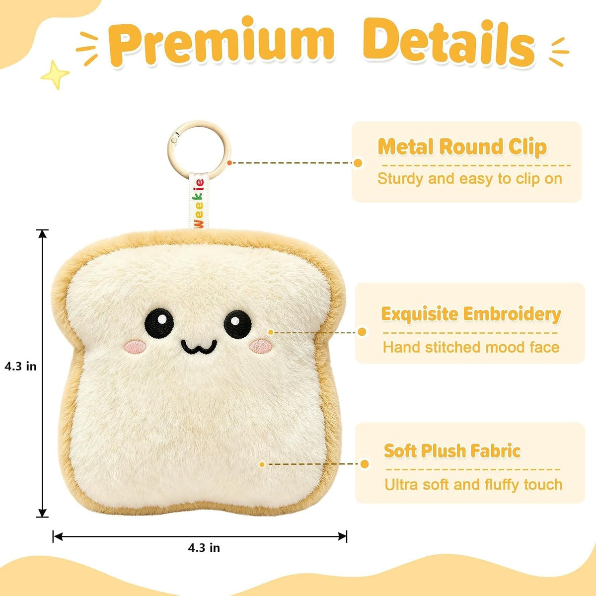 Ausener Weekie Wonders - Dije emocional para bolsa de peluche, felp...