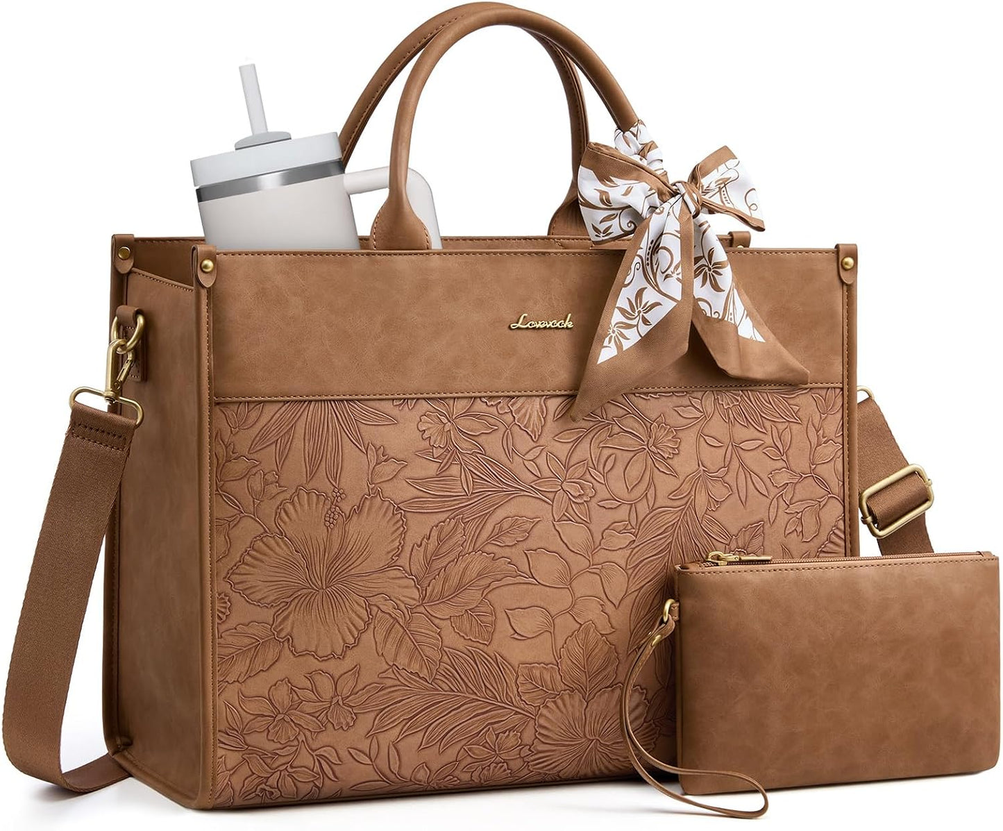 LOVEVOOK Bolsa de mano para laptop para mujer, bolsa de trabajo vin...