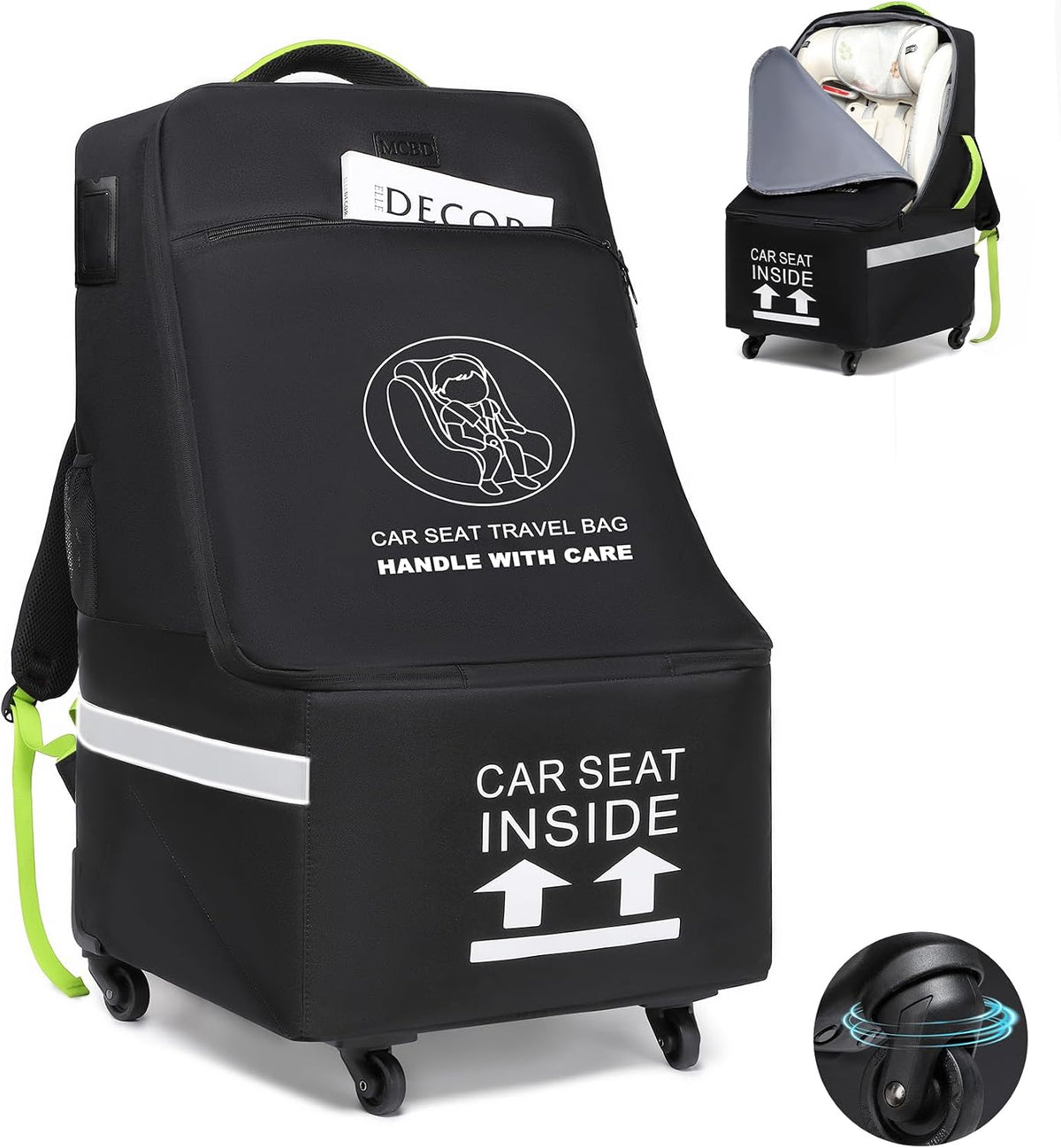 MCBD Bolsa de viaje para asiento de automóvil para avión, mochila p...