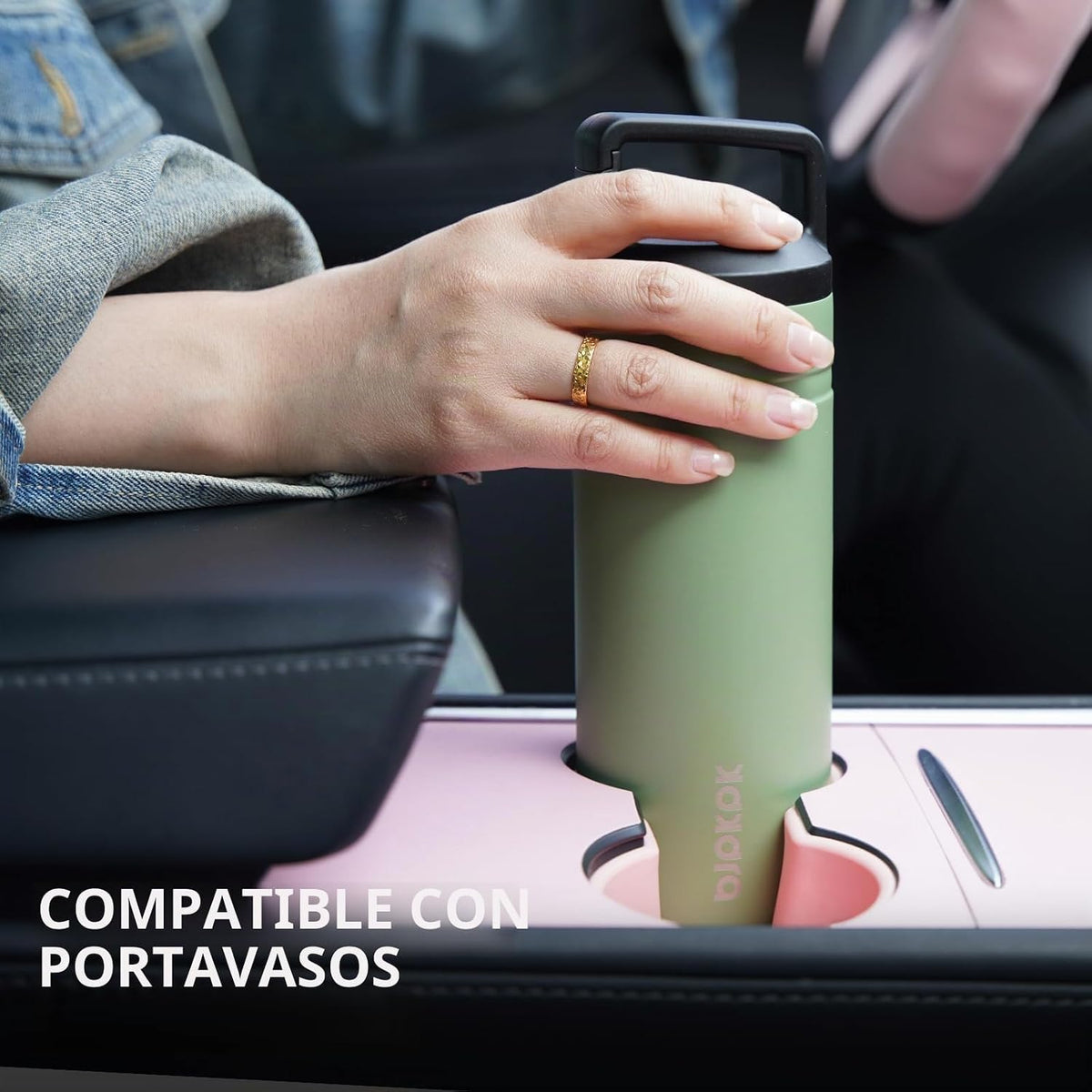 BJPKPK Botella de Agua Aislada con 2 Tapas, 20 oz Vaso Térmico de A...