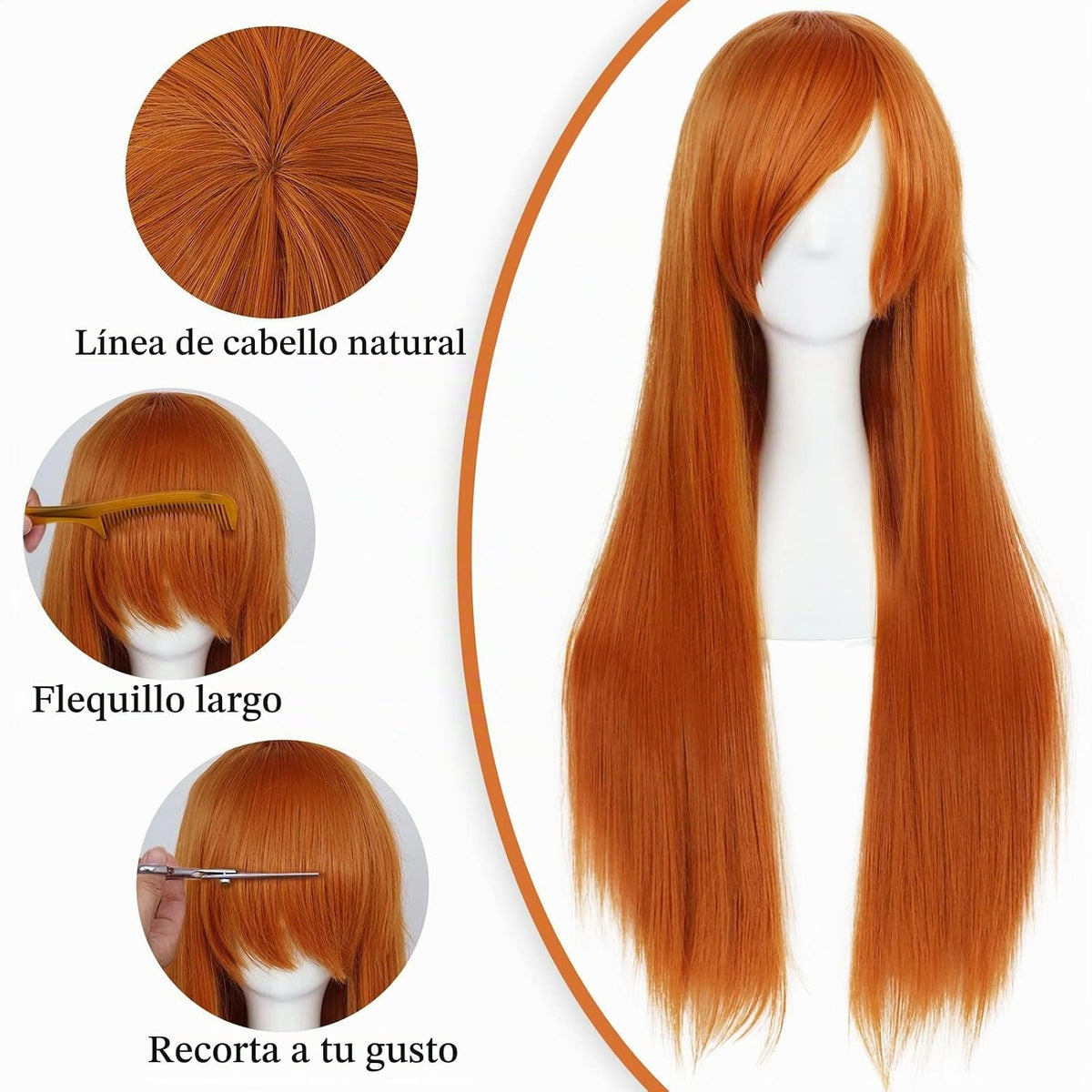 anogol Vocaloid 32" 80 cm de largo recto de Cosplay peluca Pelu...