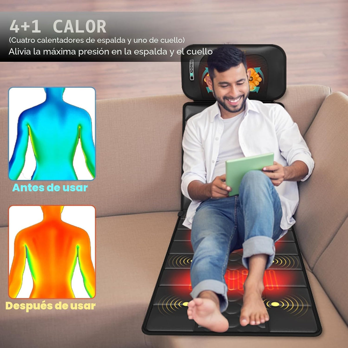 DOPICT Alfombrilla de masaje, masajeador de cuello desmontable, cal...