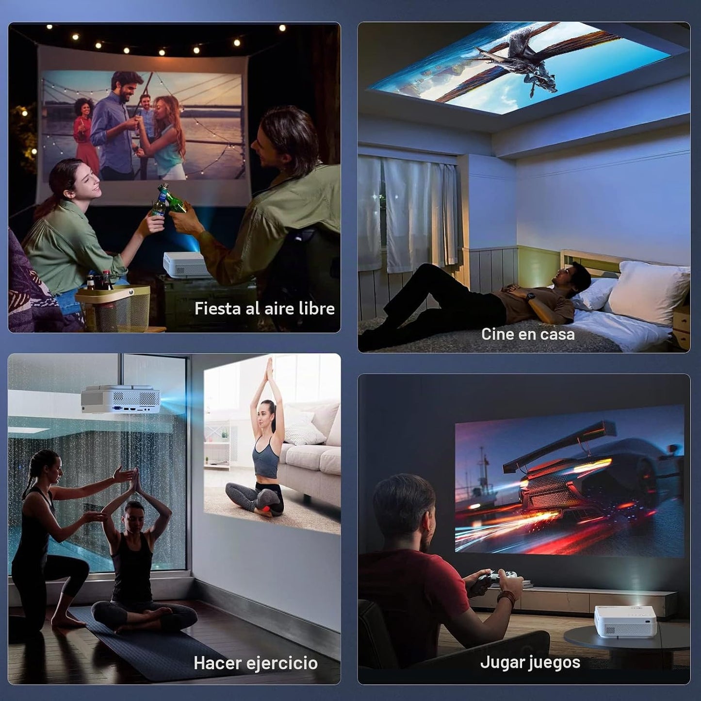 FUDONI Proyector con WiFi y Bluetooth, 5G WiFi nativo 1080P Proyect...