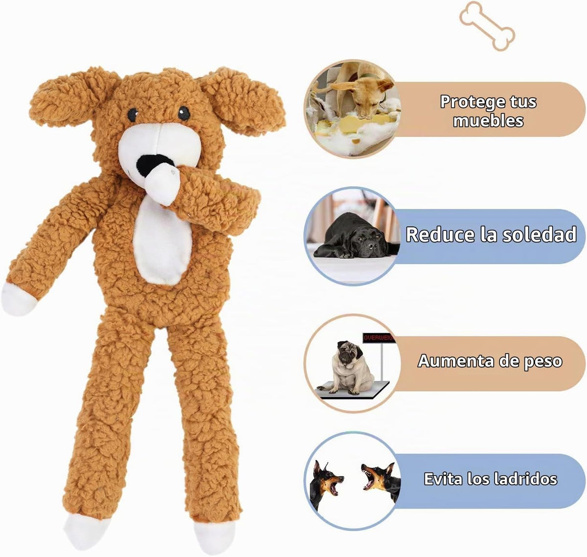 DODODOLA Juguetes para perros de peluche con relleno parcial para c...