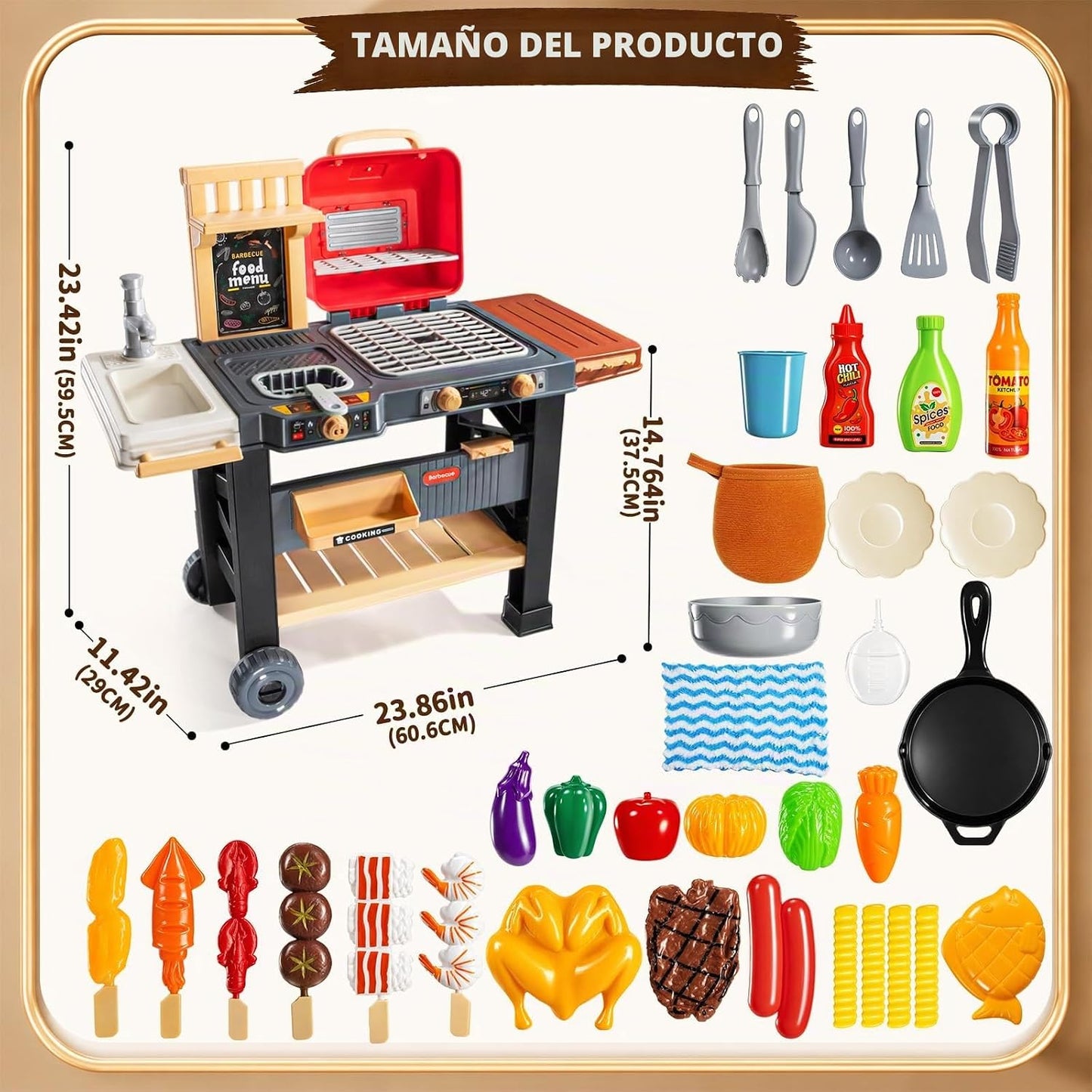 KIZONLY Juguetes de cocina para niños - Versión actualizada Juego d...