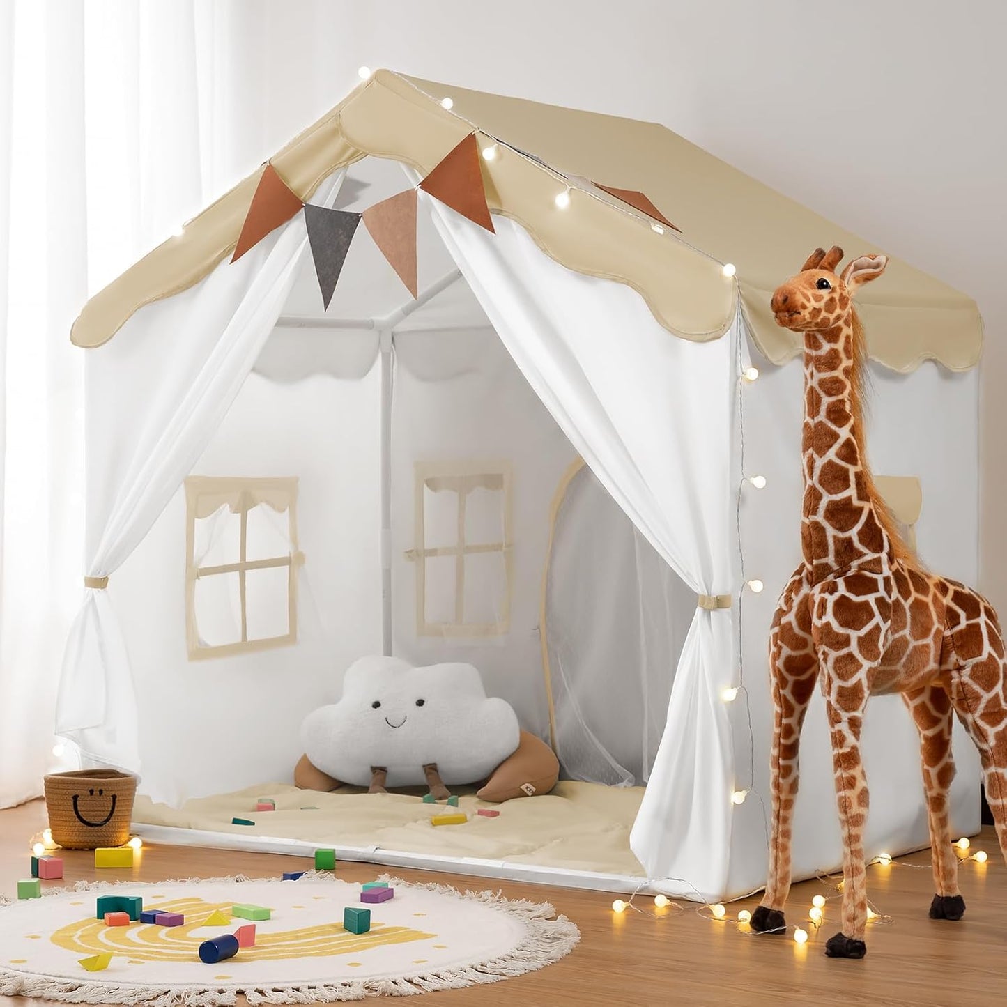 besrey Tienda de campaña para niños 2 en 1 con alfombrilla acolchad...