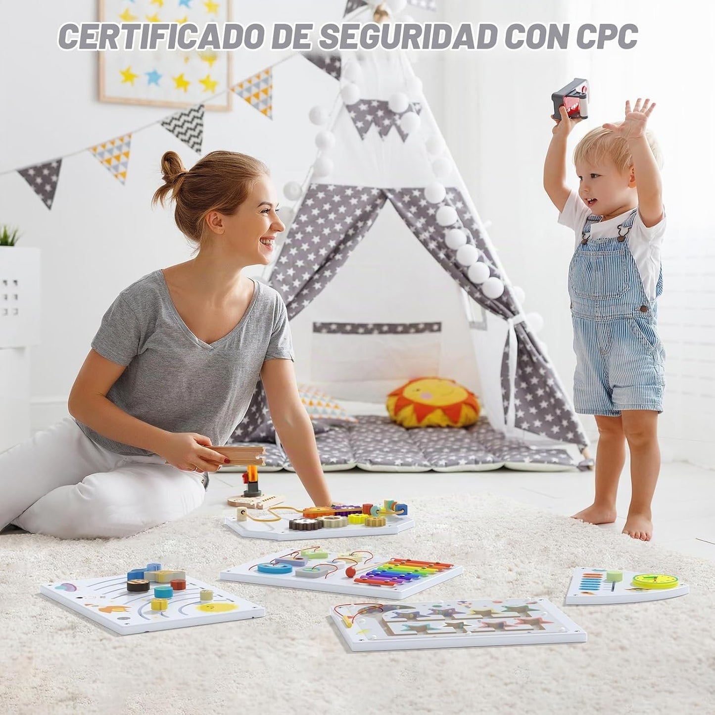 nigwet Paneles de Tablero Ocupado de Actividad de Cohete para Pared...
