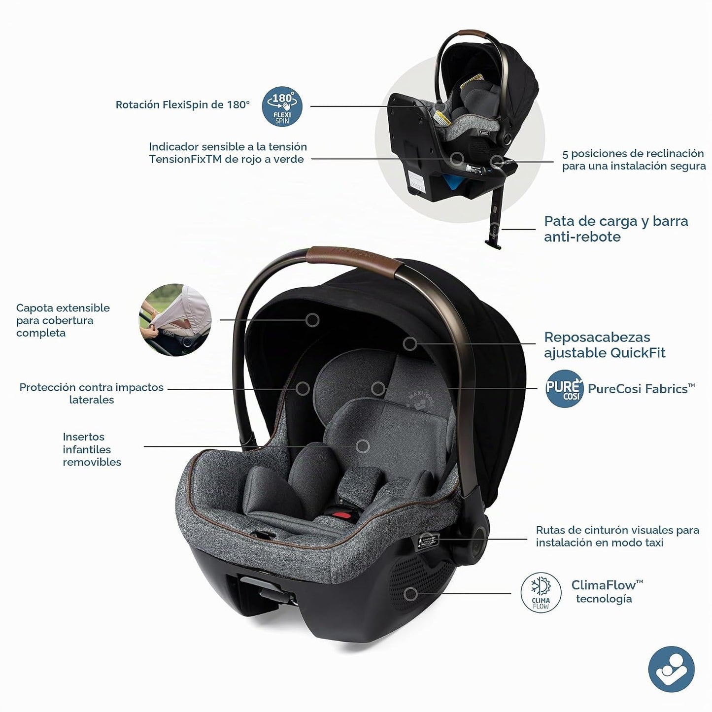 Maxi-COSI Peri™ 180 Asiento de automóvil giratorio para bebés, Asie...