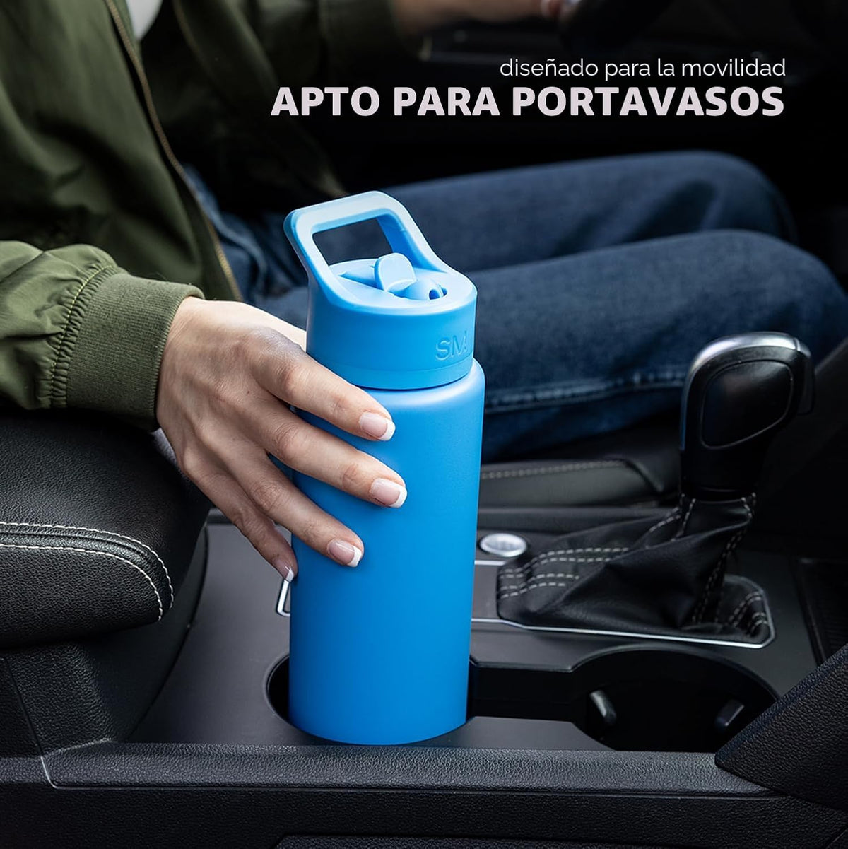 Simple Modern Summit - Botella de agua con tapa con pajilla, vaso a...