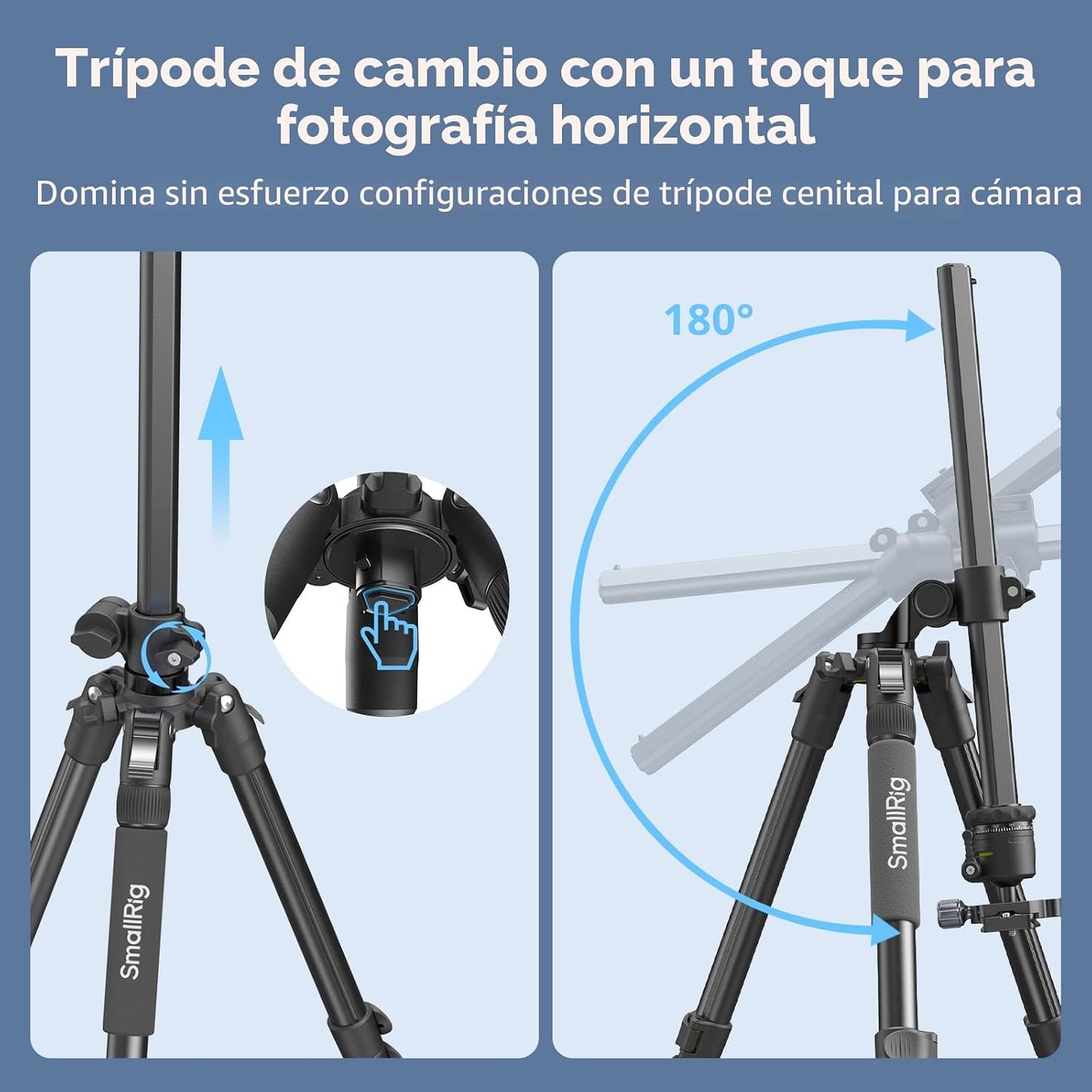 SmallRig Trípode de arriba horizontal de 64.5"\/164cm para iPho...