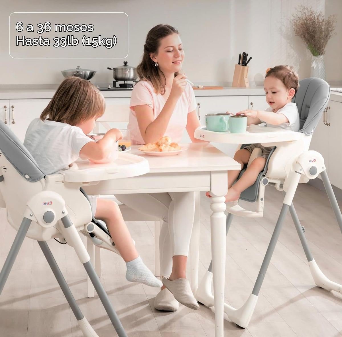 KUB Silla alta plegable 3 en 1 para bebé | Sillas altas multifuncio...