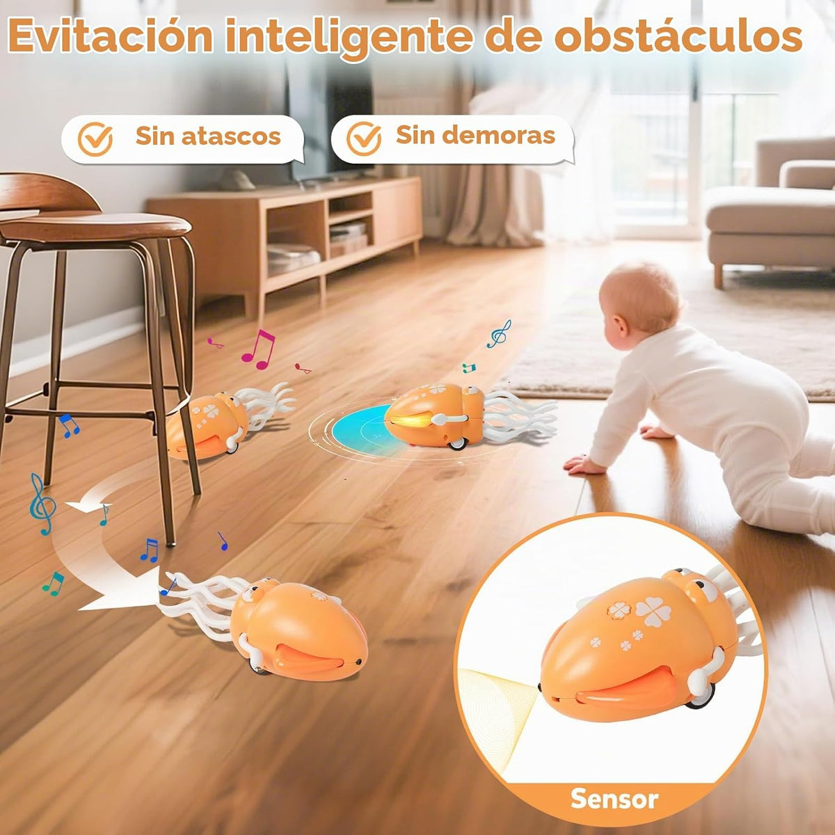 Juguetes para Bebés de Pulpo Bailarín, Juguete de Calamar Gateador...