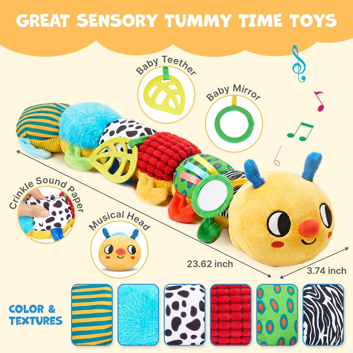 JoyCat Juguetes para bebés de 0 a 18 meses, juguete musical que reb...