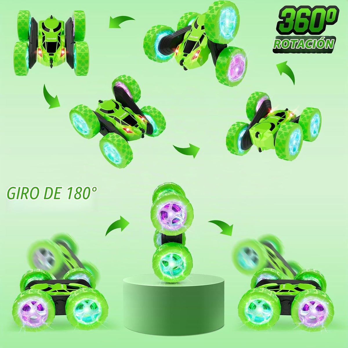 Hamdol Coche de acrobacias a control remoto para niños, juguete RC...