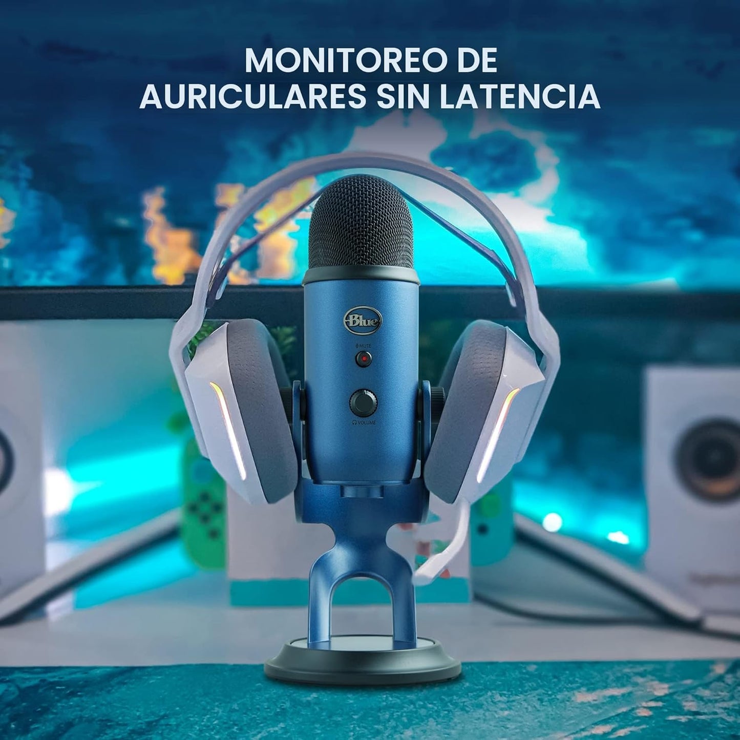Logitech Creators Blue Yeti - Micrófono USB para juegos, transmisió...