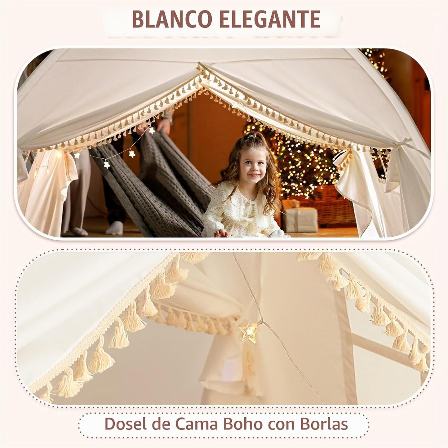 Tienda de campaña de cama individual para niños, toldo de princesa...