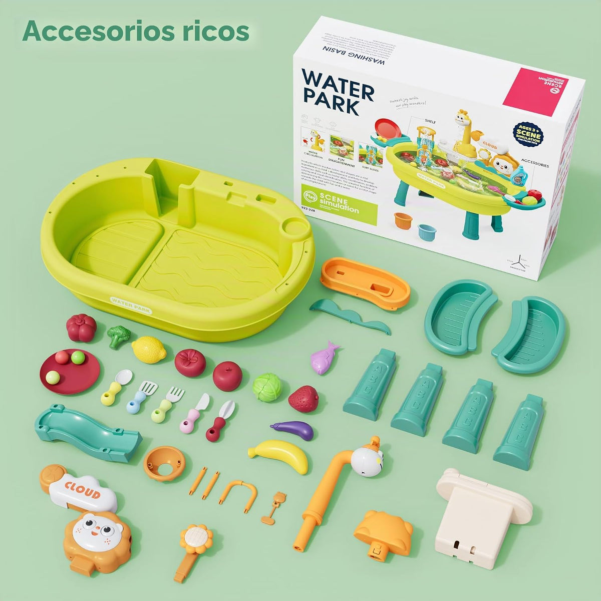 Juguetes de mesa de arena y agua para niños pequeños, fregadero de...