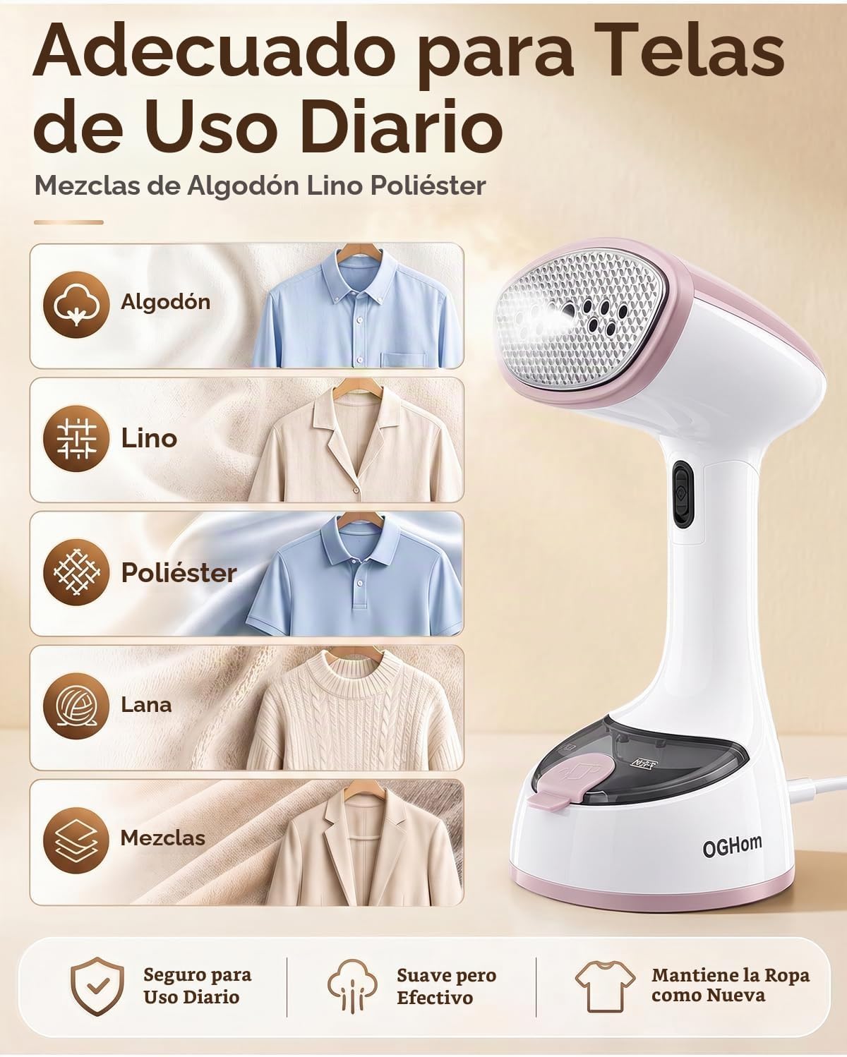 Vaporizador de ropa portátil, vaporizador de ropa de mano de 1000 W...