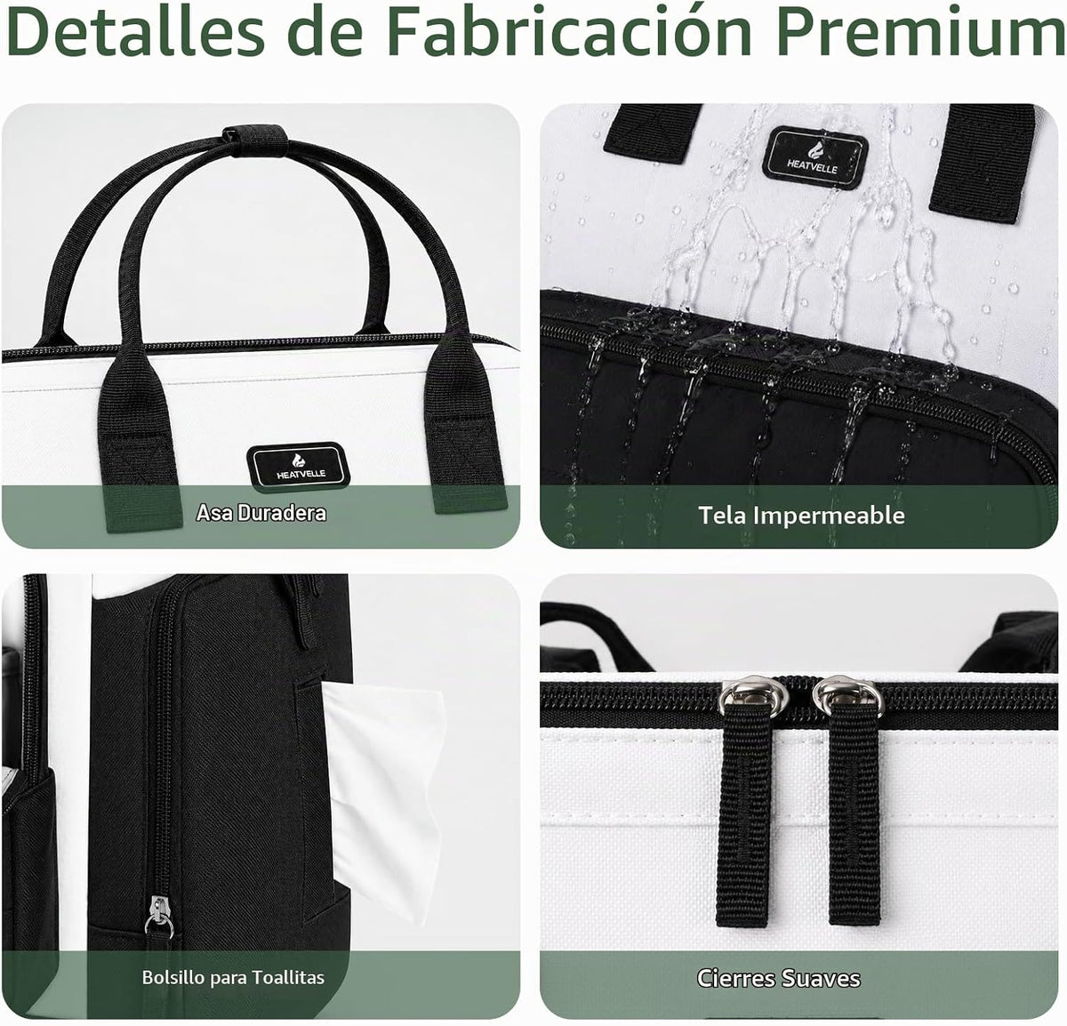 Heatvelle Mochila para pañales con bolsa calentadora de biberones p...