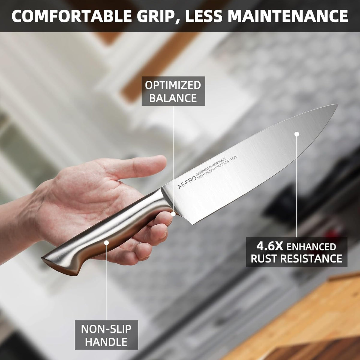 Juego de cuchillos de cocina KnifeSaga - Juego de bloque de cuchill...