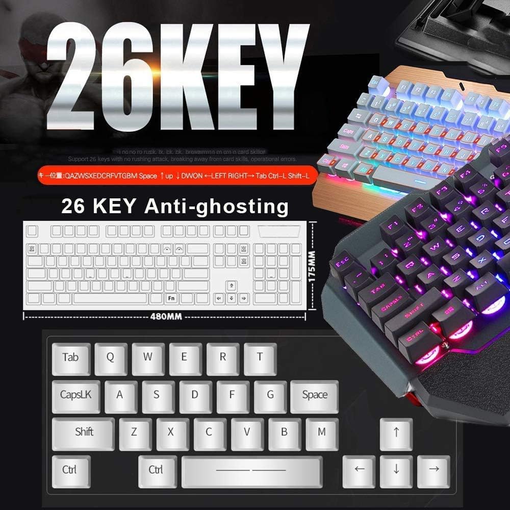 Combo de teclado y mouse con cable para juegos con alfombrilla de m...