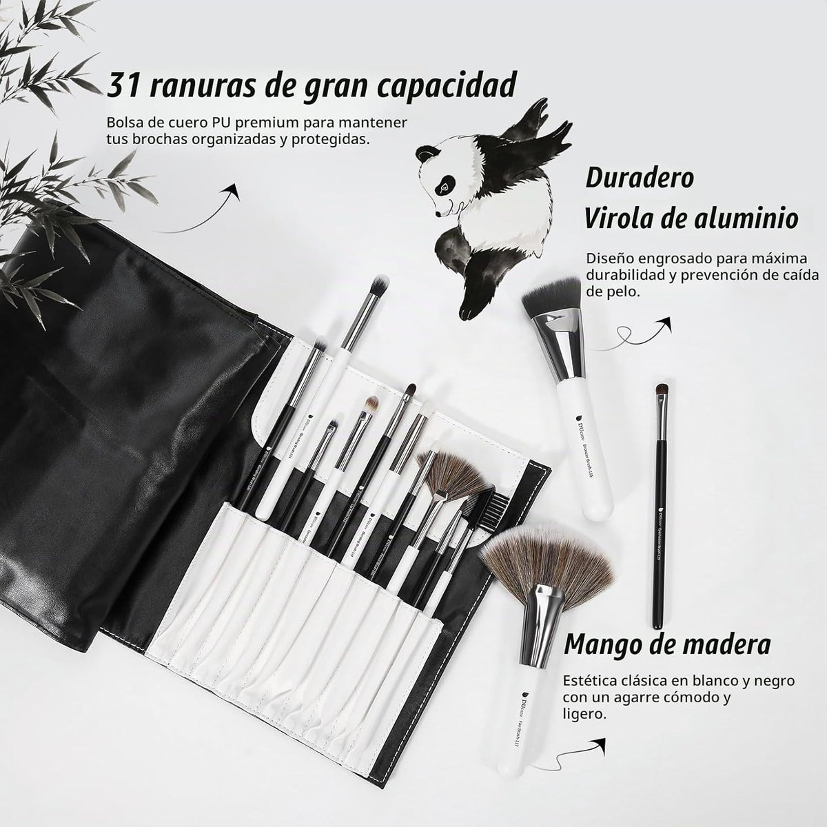 DUcare Juego de brochas de maquillaje profesional, 31 piezas, serie...