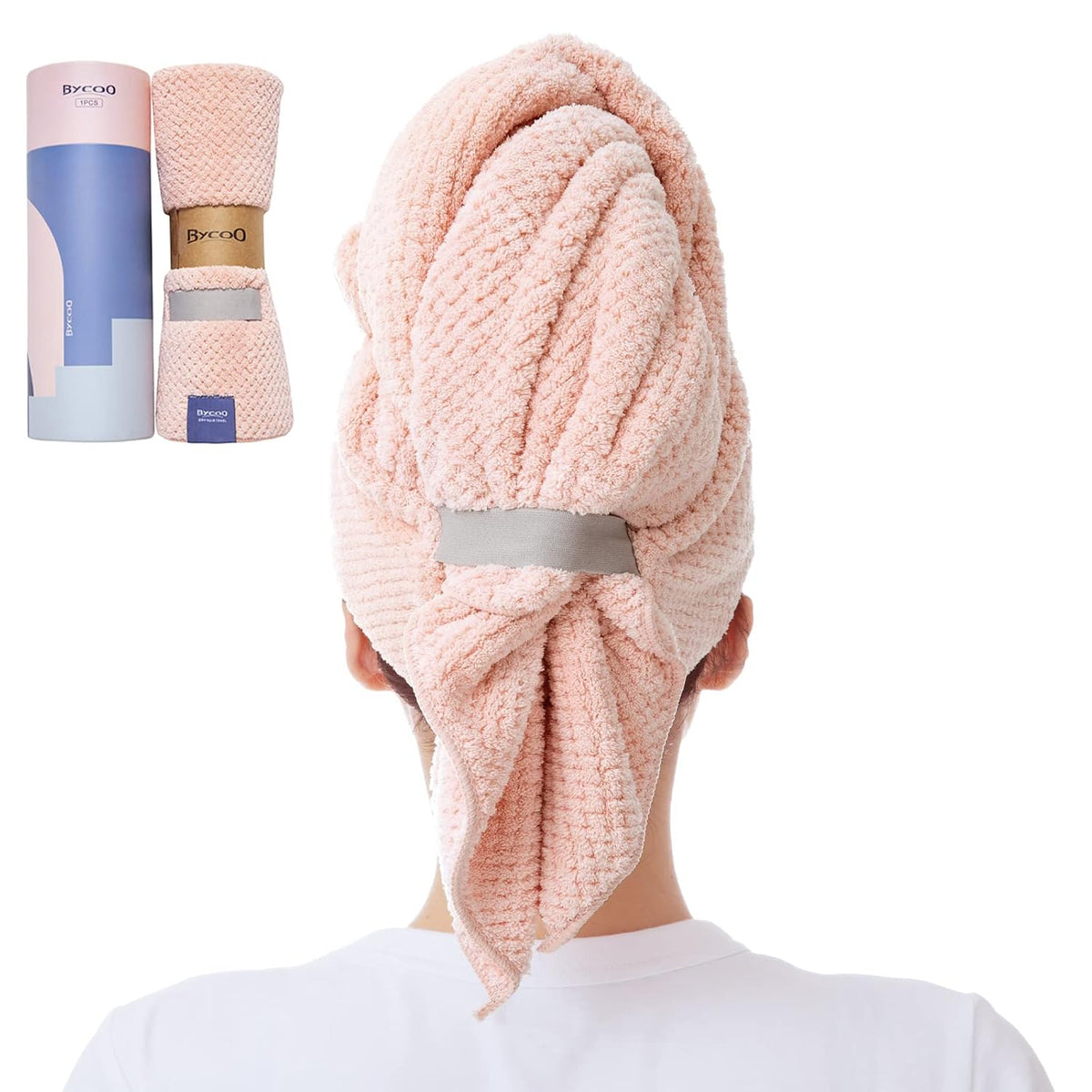 BYCOO Toalla de microfibra para el cabello para mujer, antiencrespa...