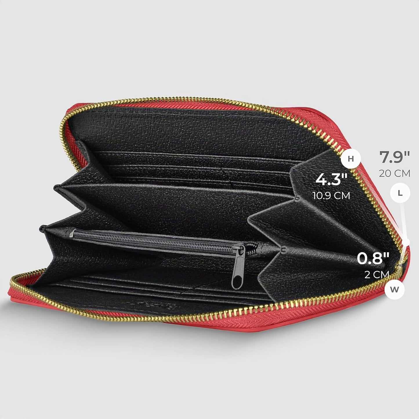 TAKEASY Cartera italiana de piel de becerro auténtica para mujer co...