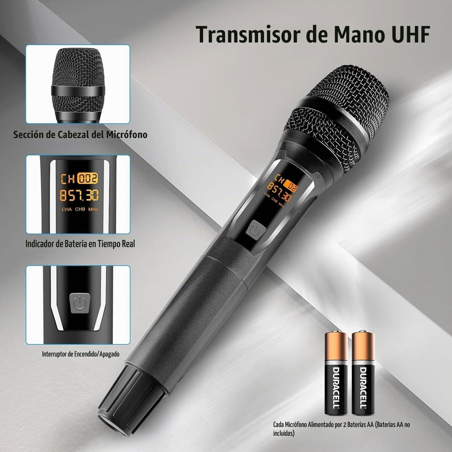 RXSKERTL Micrófono inalámbrico profesional para cantar, micrófono d...
