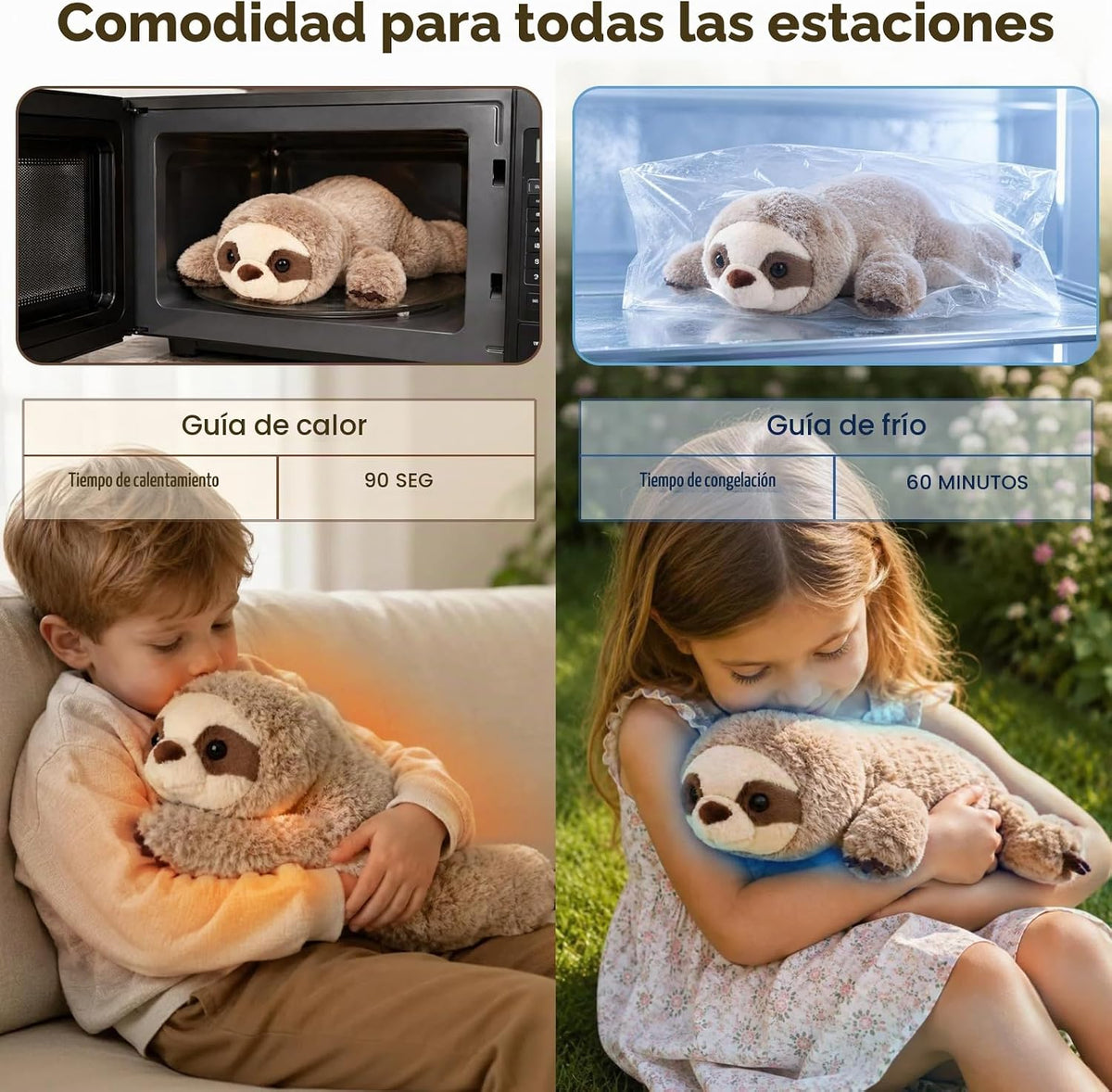Easfan Juguete de peluche de perezoso para microondas de 12 pulgada...