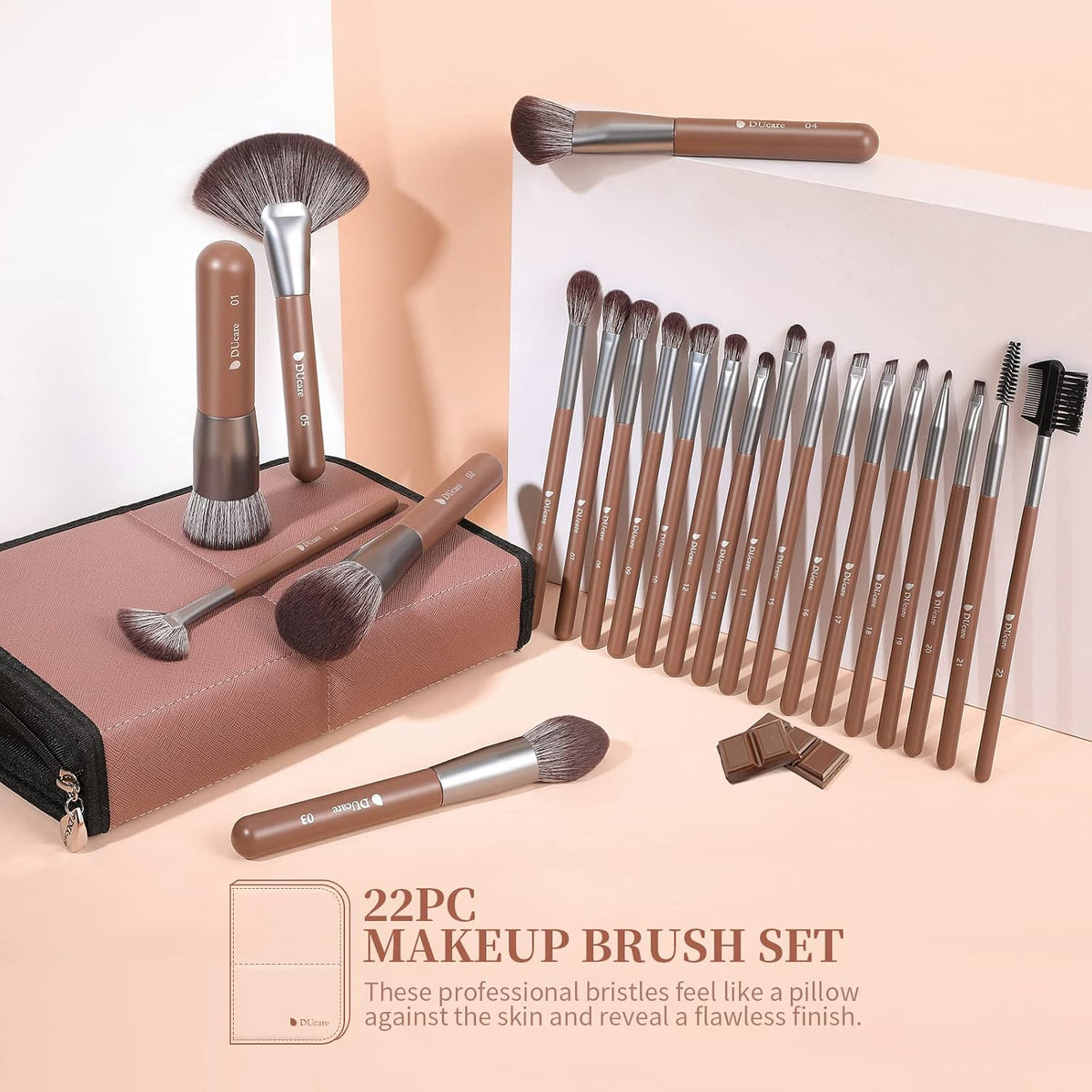 DUcare Juego de 22 brochas de maquillaje profesionales profesionale...