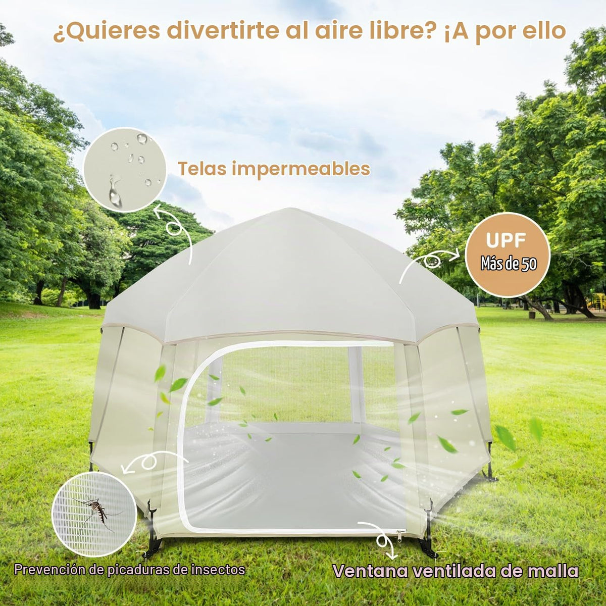 Zooawa Corralito desplegable para bebé, corralito portátil para beb...