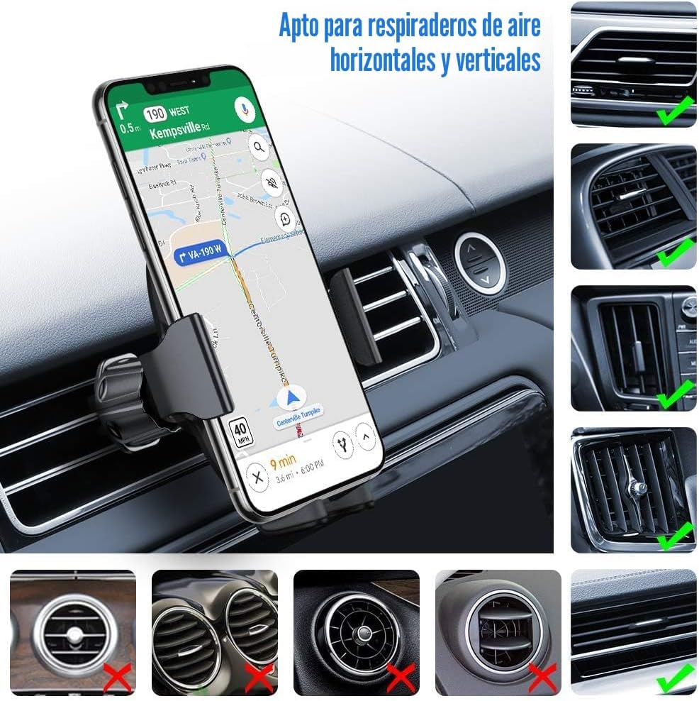 Miracase - Soportes para teléfono de coche con gancho de metal, sop...