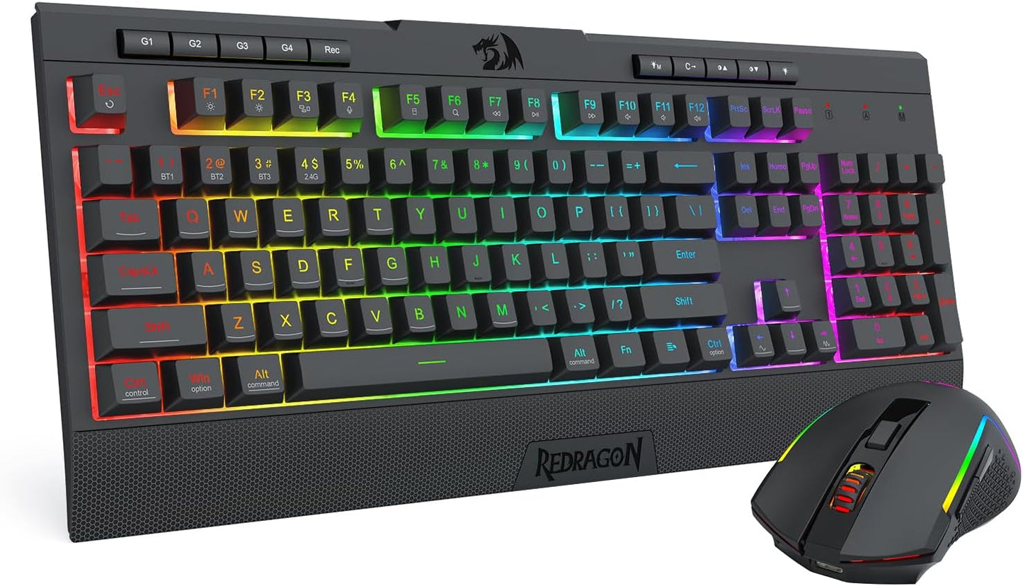 Redragon S151 PRO - Combo de teclado y mouse para juegos Wilreess d...
