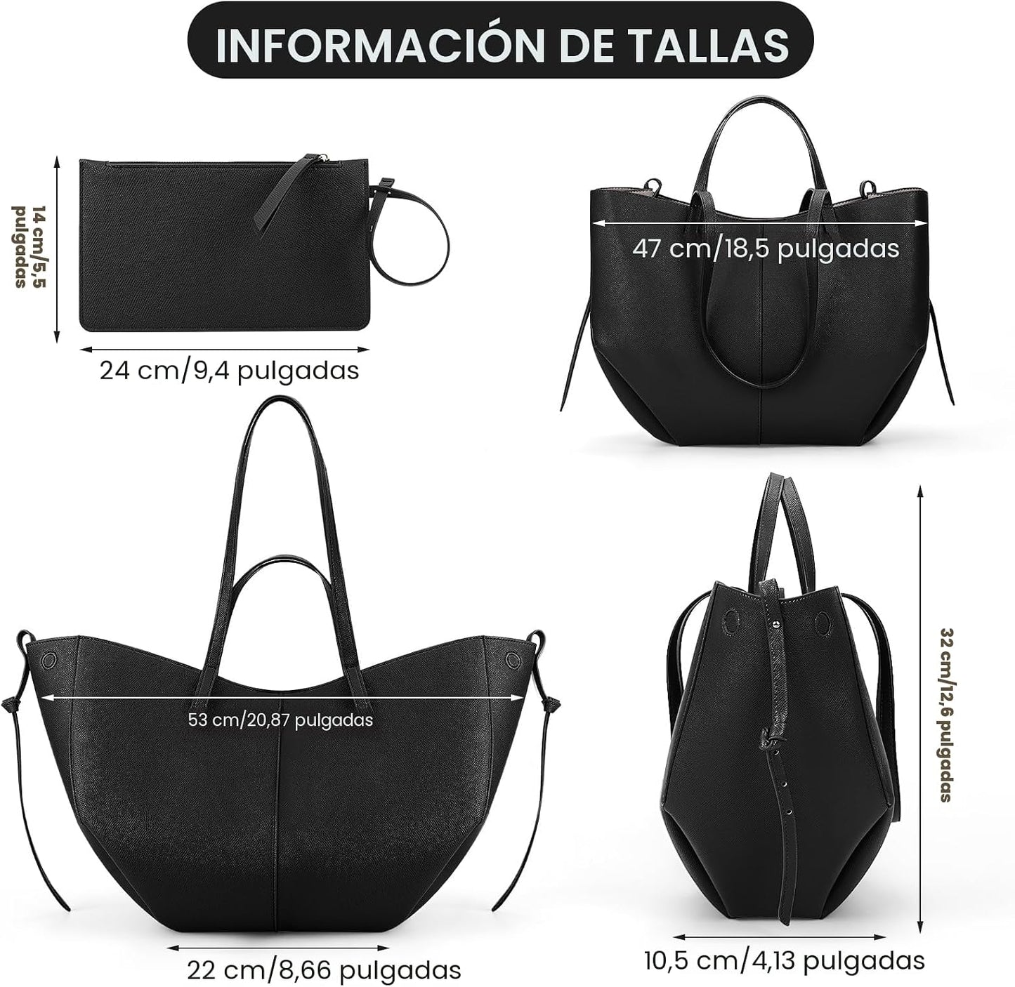 Juoxeepy Bolsa de trabajo de piel sintética para mujer, bolso de ma...