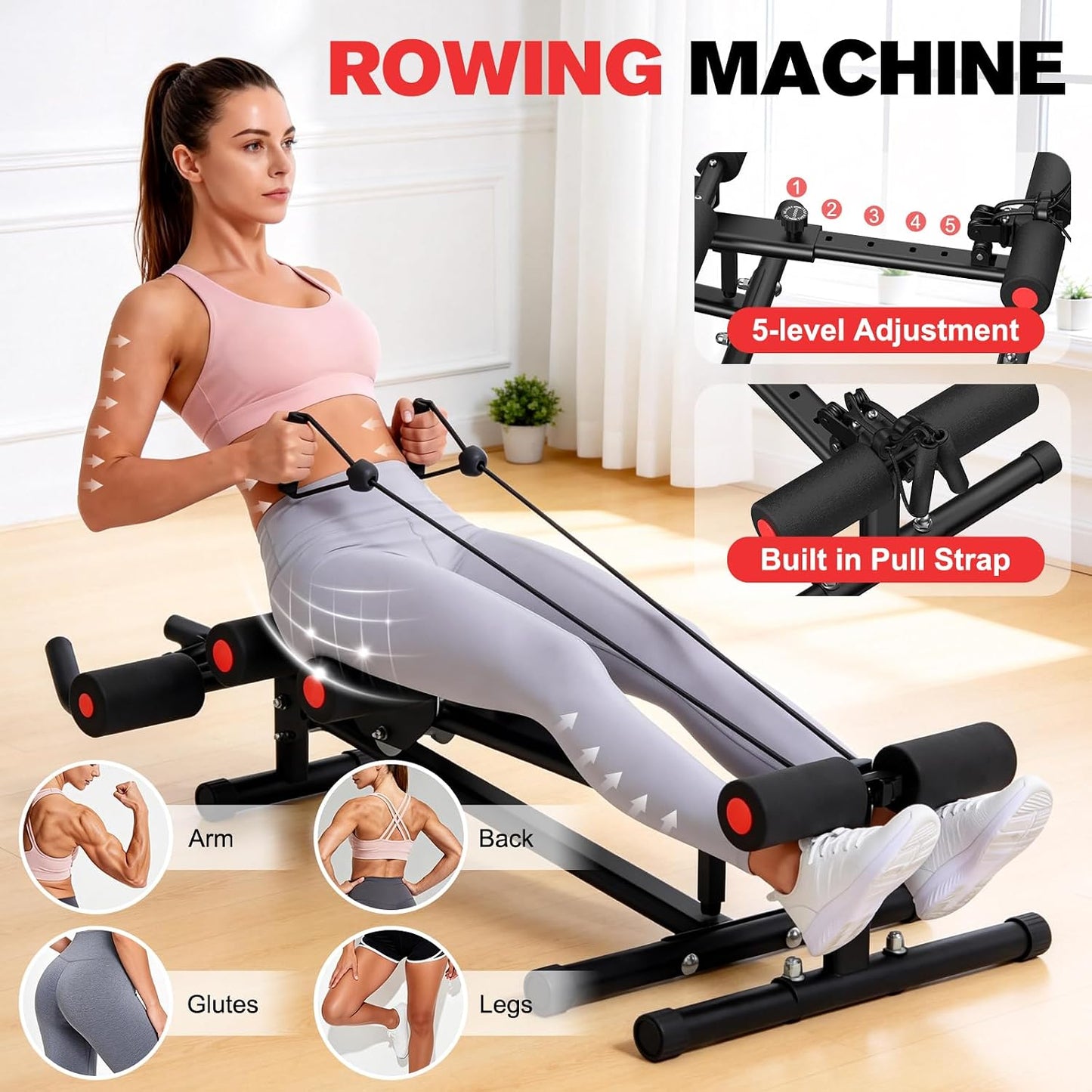 DERACY Máquina de entrenamiento abdominal ajustable para abdominale...